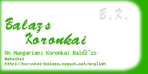 balazs koronkai business card